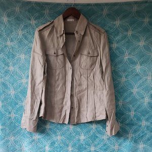 RIANI Made in Poland pure Linen button up Commander blouse with measurement 10